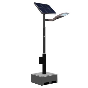 Sentry - 12FT Portable Solar Area Light with Telescopic Pole & Concrete Base
