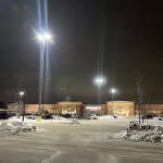 Prairie Towne Center at night